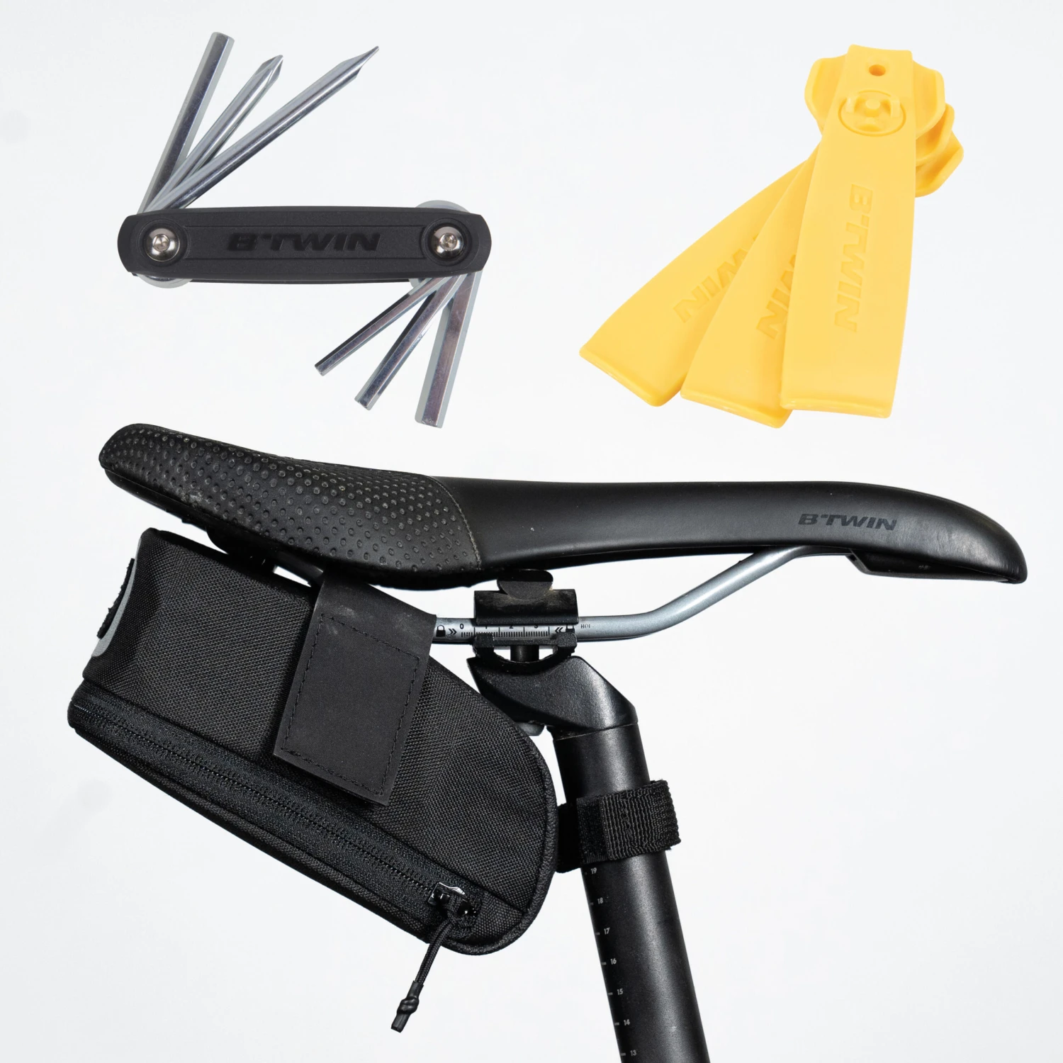 Riverside Saddle Bag Kit Easy M 0.6L + Multitool + 3 Tyre Lever 1 Riverside Saddle Bag Kit Easy M 0.6L + Multitool + 3 Tyre Lever