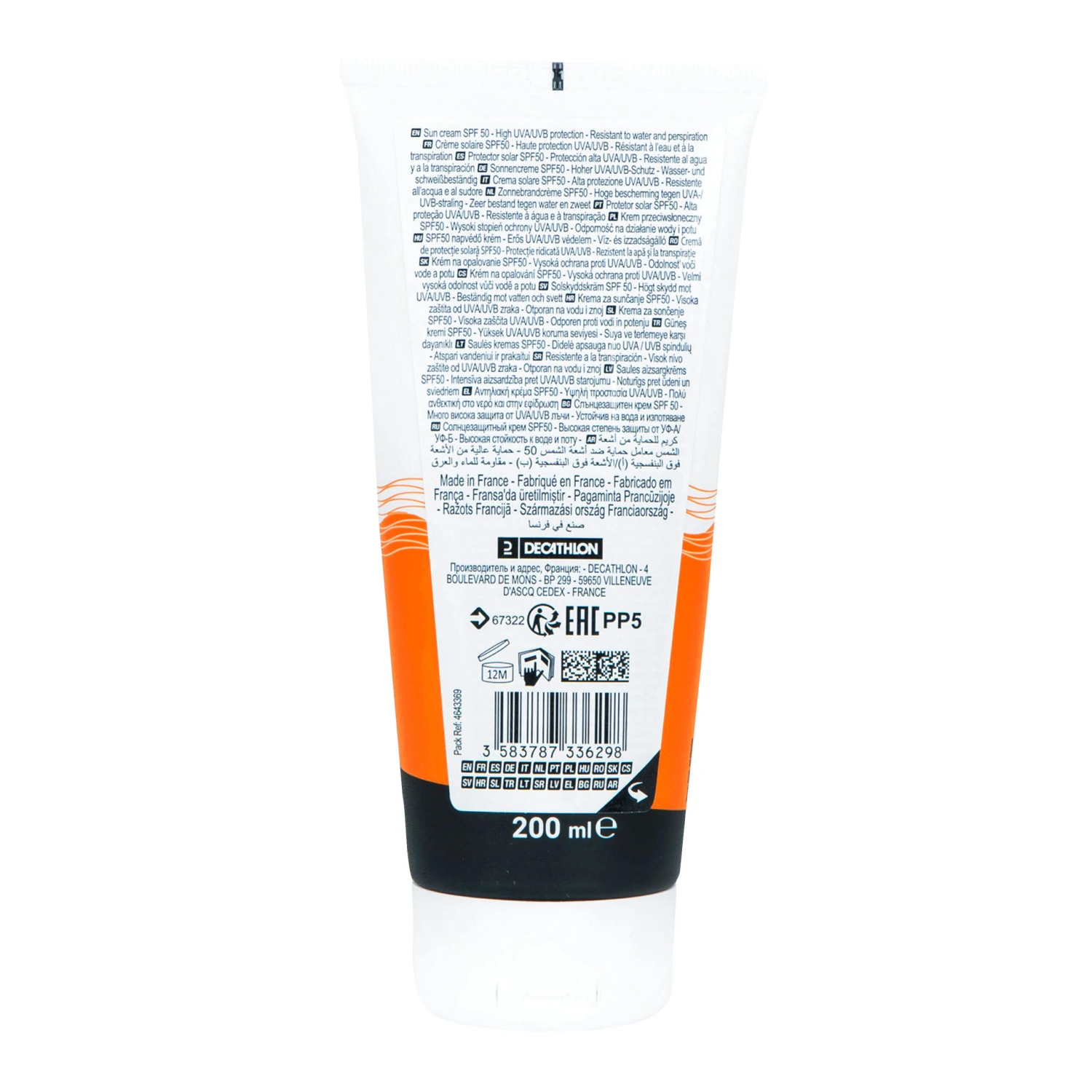 Decathlon 200 Ml SPF 50 Active Sun Protection Cream 2 Decathlon 200 Ml SPF 50 Active Sun Protection Cream - Image 2