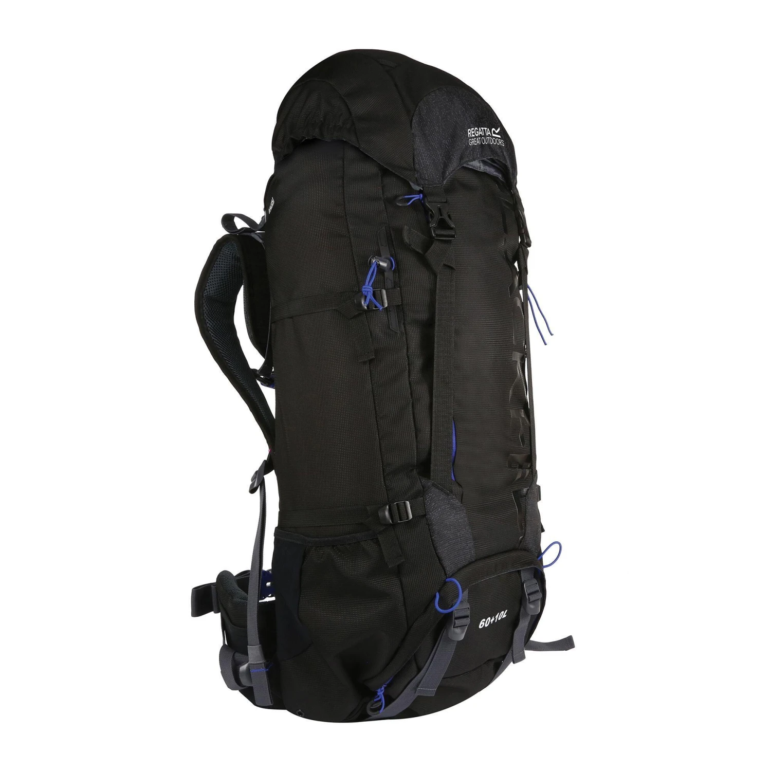 Regatta Blackfell III 60+10L Expandable Rucksack (Black/Surfspray Blue) 1 Regatta Blackfell III 60+10L Expandable Rucksack (Black/Surfspray Blue)