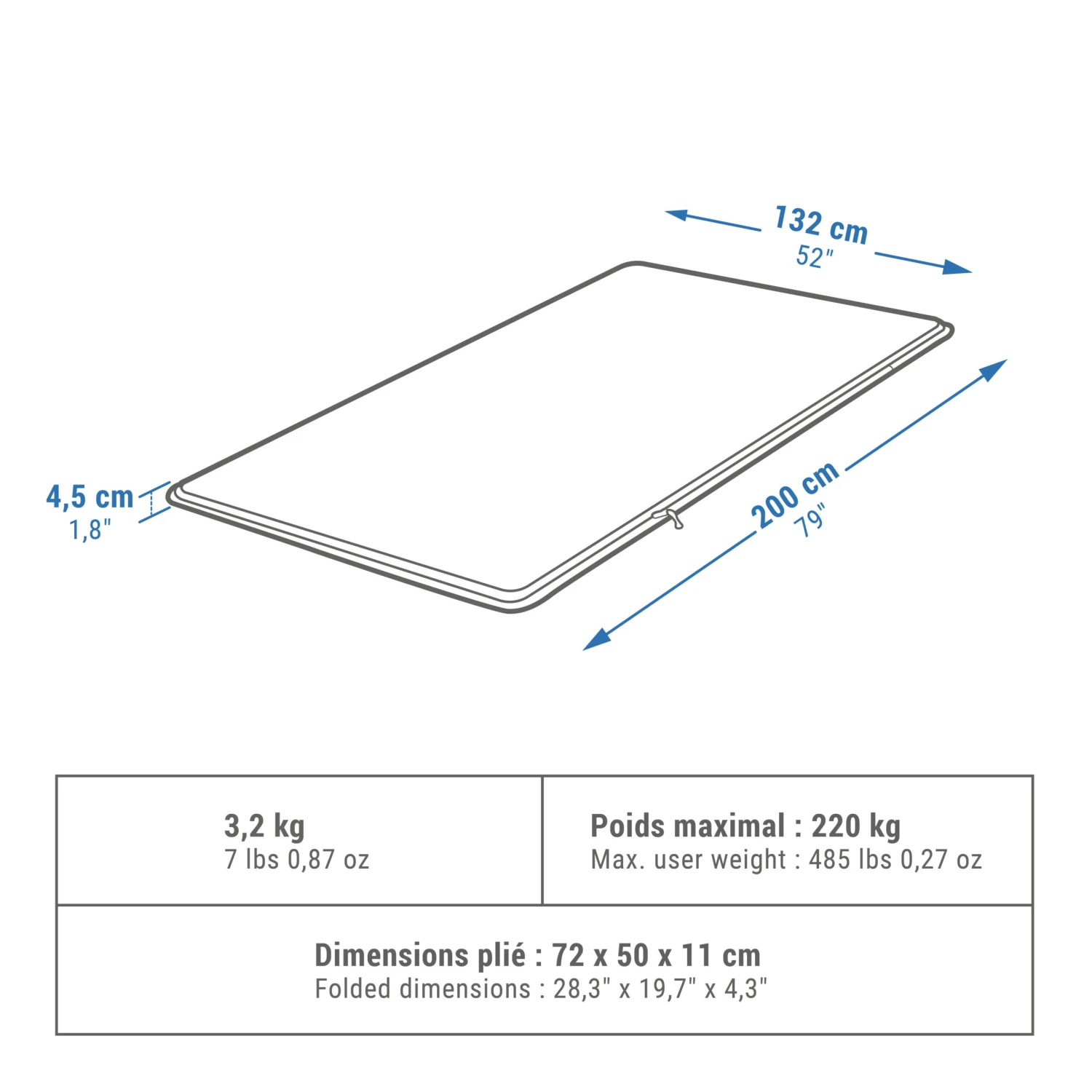 Quechua SELF-INFLATING CAMPING MATTRESS - COMFORT 132 CM - 2 P 2 Quechua SELF-INFLATING CAMPING MATTRESS - COMFORT 132 CM - 2 P - Image 2