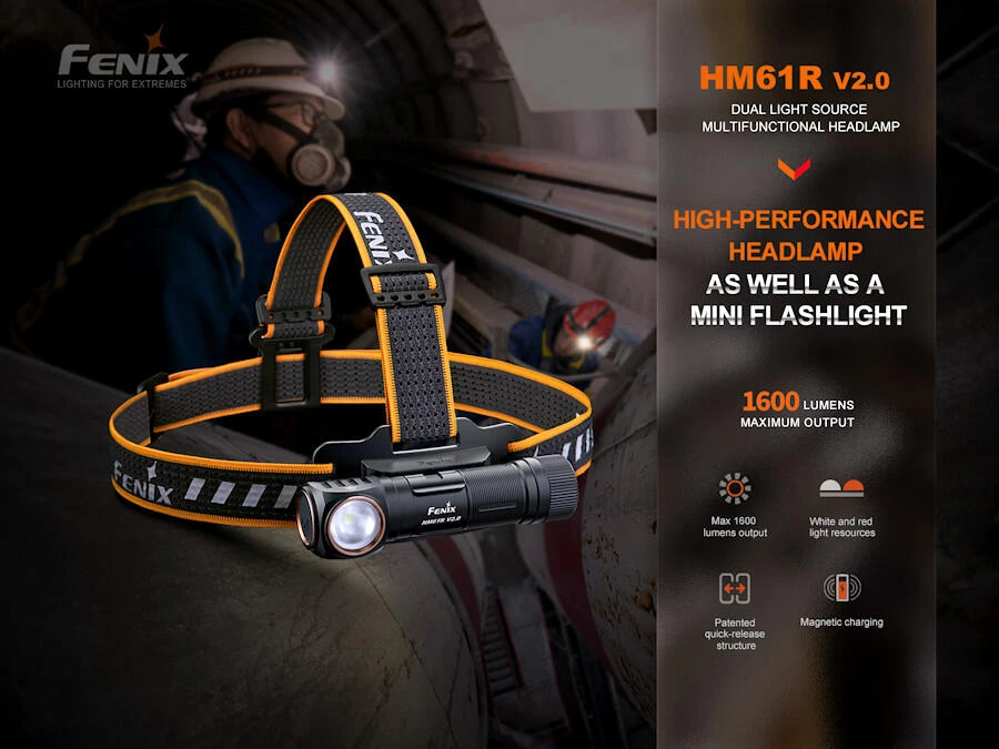 Fenix HM61R V2.0 1600 Lumen Rechargeable 2in1 Right Angled Headlamp 5 Fenix HM61R V2.0 1600 Lumen Rechargeable 2in1 Right Angled Headlamp - Image 5
