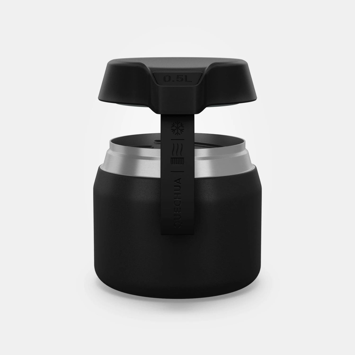 Quechua Stainless Steel Isothermal Food Box For Hiking MH500 0.5 L Black 2 Quechua Stainless Steel Isothermal Food Box For Hiking MH500 0.5 L Black - Image 2