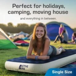 Single Camping Air Bed – Navy/White -Outdoor Camping Shop ke0160c9288cb4396f815e970710f66df
